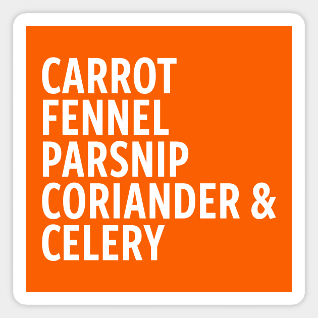 Carrot Family Reunion Magnet by Kale Von Celery